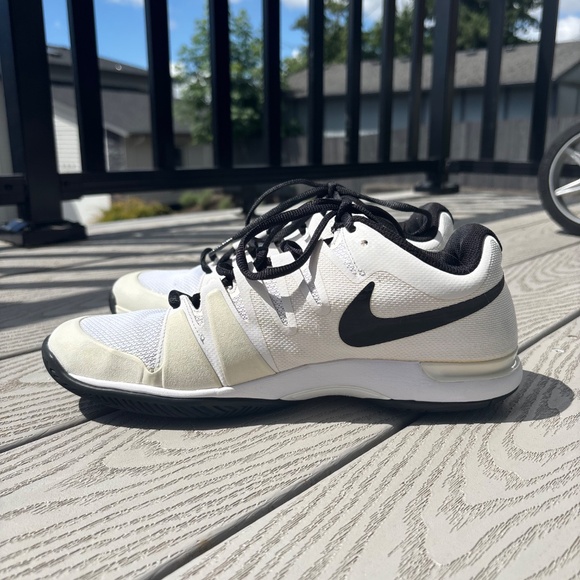 Nike Zoom Vapor 9.5 Tour White Black Federer Rafa Tennis 631458 Men's Size 8.5 - Picture 3 of 11